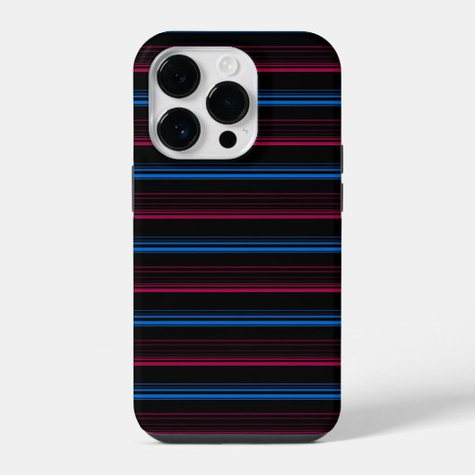 Coque Pour iPhone 14 Plus Jolies rayures bleues roses  (Verso)
