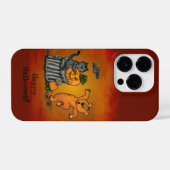 Coque Pour iPhone 14 Plus Joyeux Halloween ! Chien et araignée de chauve-sou (Verso Horizontal)