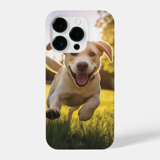 Coque Pour iPhone 14 Plus Joyeux Labrador Puppy Running (Verso)