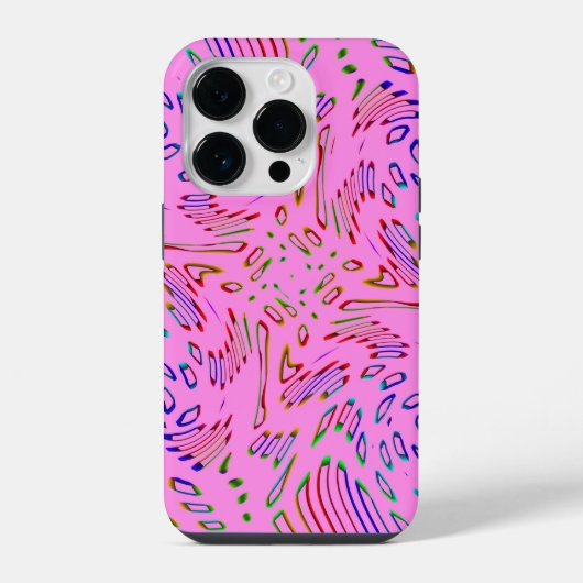 Coque Pour iPhone 14 Plus Kaleidoscope rose (Verso)