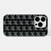 Coque Pour iPhone 14 Plus Labradoodle mignon Chien Grille Silhouette Noir (Verso Horizontal)