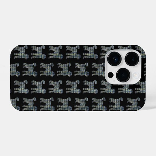 Coque Pour iPhone 14 Plus Labradoodle mignon Chien Grille Silhouette Noir (Verso Horizontal)