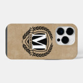 Coque Pour iPhone 14 Plus Laurel Monogram Design Coque-Mate coque iphone (Verso Horizontal)