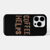 Coque Pour iPhone 14 Plus le café aide typographie rétro drôle de café (Verso Horizontal)