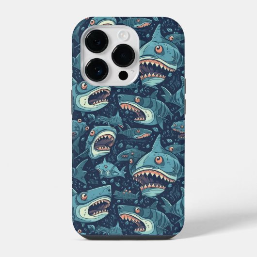 Coque Pour iPhone 14 Plus Les Patterns de Shark (Verso)