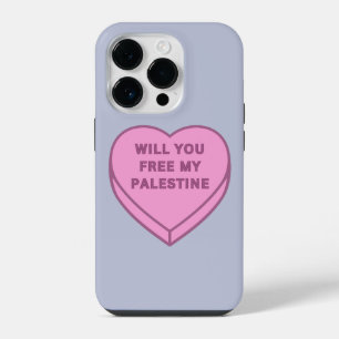 Coque Pour iPhone 14 Plus Libérerez-vous ma Palestine ? Cœur de bonbon migno