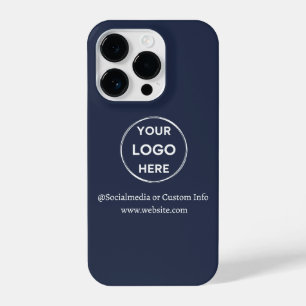 Coque Pour iPhone 14 Plus Logo d'affaires bleu marine sur mesure