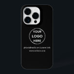 Coque Pour iPhone 14 Plus Logo d'entreprise noir personnalisé<br><div class="desc">Faites la promotion de votre marque avec ce Coque Iphone 14 Pro personnalisable. Ce design comprend votre propre logo et des informations sur les médias sociaux, ainsi qu'un espace pour une adresse de page d'accueil personnalisée. Parfait pour les cadeaux, les salons professionnels et autres événements promotionnels. Besoin d'aide pour la...</div>