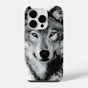 Coque Pour iPhone 14 Plus Loup noir et blanc