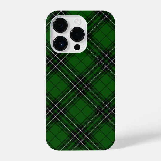 Coque Pour iPhone 14 Plus MacLean Tartan vert et noir plaid (Verso)