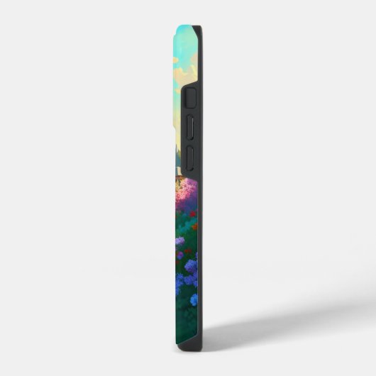 Coque Pour iPhone 14 Plus maison rurale avec jardin fleuri (Côté gauche)