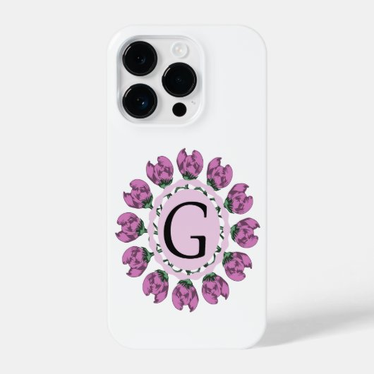 Coque Pour iPhone 14 Plus Majuscule G monogramme floral (Verso)