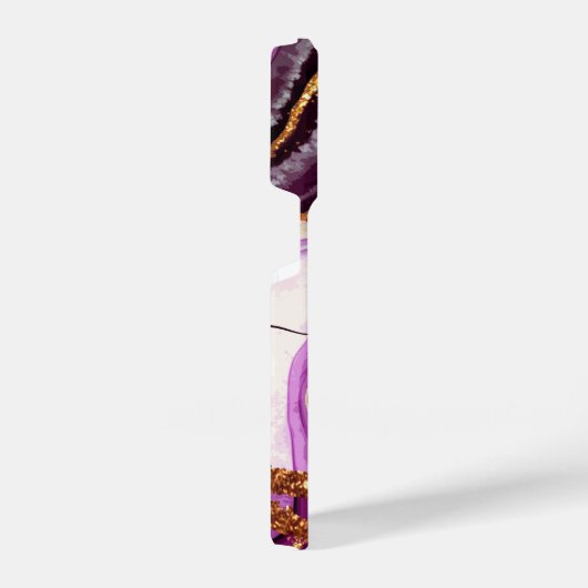 Coque Pour iPhone 14 Plus Marbre pourpre et Parties scintillant (Côté droit)