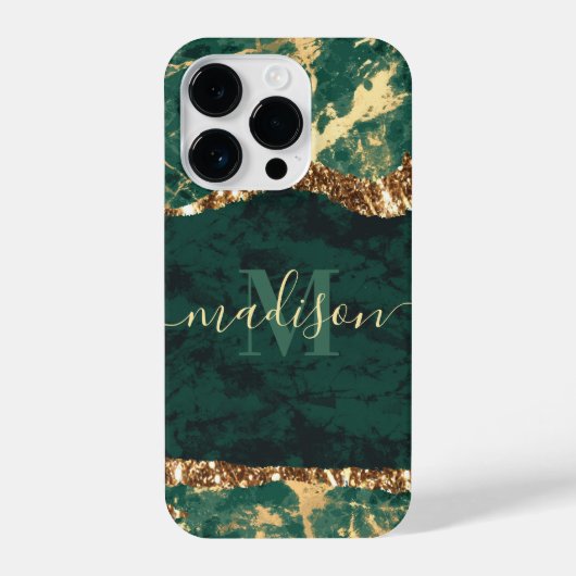 Coque Pour iPhone 14 Plus Marbre vert et or (Verso)