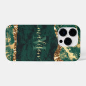 Coque Pour iPhone 14 Plus Marbre vert et or (Verso Horizontal)