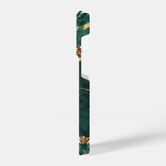 Coque Pour iPhone 14 Plus Marbre vert et or (Côté gauche)