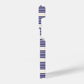 Coque Pour iPhone 14 Plus Marine bleu et beige cinq bandes motif (Côté gauche)