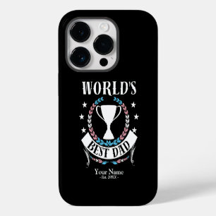 Coque Pour iPhone 14 Plus Meilleur Papa du Monde Couleurs du Drapeau Trans p
