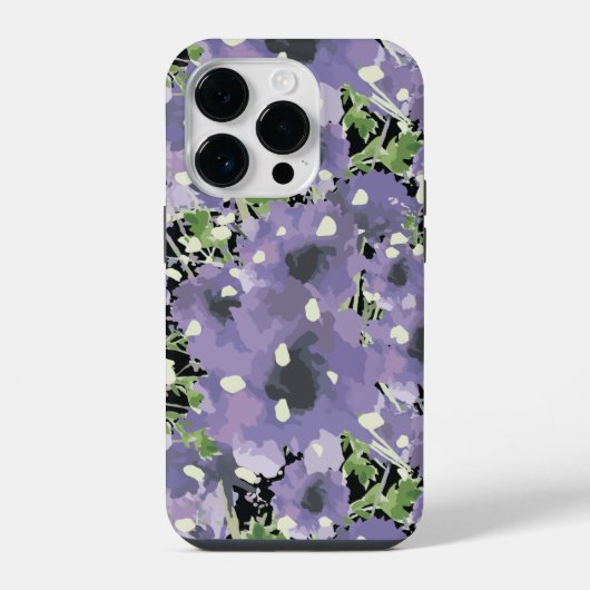 Coque Pour iPhone 14 Plus Modèle Floral pourpre (Verso)