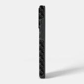 Coque Pour iPhone 14 Plus Modern Black Rubber Lattice with Name (Côté gauche)