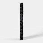 Coque Pour iPhone 14 Plus Modern Black Rubber Lattice with Name (Côté droit)