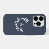 Coque Pour iPhone 14 Plus Monogramme Botanique Initial Bleu Nuit (Verso Horizontal)