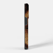 Coque Pour iPhone 14 Plus Monogramme de grain de bois rustique (Côté droit)