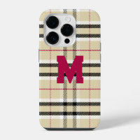 Monogramme de mode préppie beige personnalisé