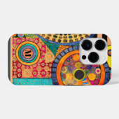 Coque Pour iPhone 14 Plus Monogramme de Motif de Patchwork Abstrait moderne (Verso Horizontal)