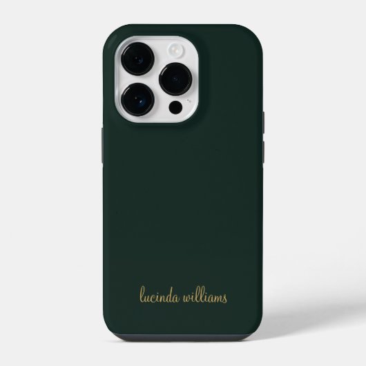 Coque Pour iPhone 14 Plus Monogramme de nom de script Charbon Moderne & Or C (Verso)