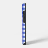Coque Pour iPhone 14 Plus Monogramme En vichy bleu (Côté gauche)