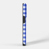 Coque Pour iPhone 14 Plus Monogramme En vichy bleu (Côté droit)