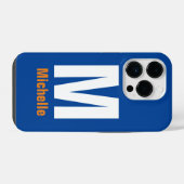 Coque Pour iPhone 14 Plus Monogramme Initiale de Votre Nom Moderne Simple Mi (Verso Horizontal)