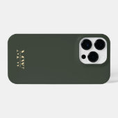 Coque Pour iPhone 14 Plus Monogramme moderne Initiales Anniversaire Vert (Verso Horizontal)