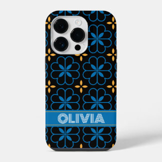 Coque Pour iPhone 14 Plus Monogramme personnalisé Nom de téléphone méditerra