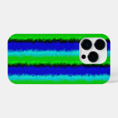 Coque Pour iPhone 14 Plus Motif arc-en-ciel bleu vert abstrait 3D (Verso Horizontal)