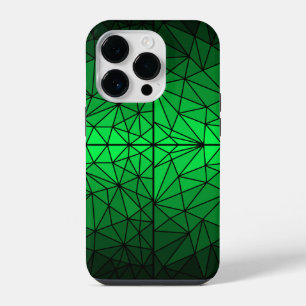 Coque Pour iPhone 14 Plus Motif de vitrail 01.Fond de ligne noire verte