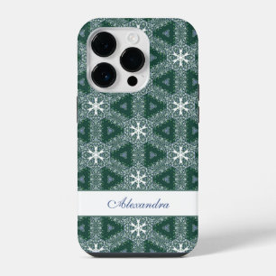 Coque Pour iPhone 14 Plus Motif des flocons de neige de Noël Personnalisé
