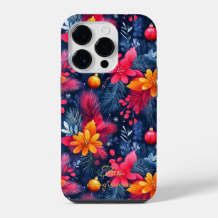 Coque Pour iPhone 14 Plus Motif floral de Noël artistique avec citation de n