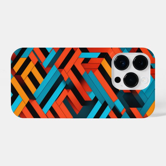 Coque Pour iPhone 14 Plus motif géométrique 3D dynamique 1 (Verso Horizontal)