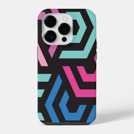 Coque Pour iPhone 14 Plus Motif géométrique hexagonal (Verso)