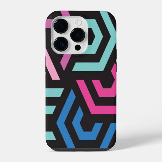 Coque Pour iPhone 14 Plus Motif géométrique hexagonal (Verso)