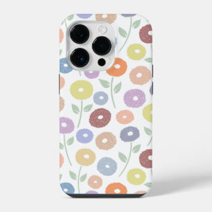 Coque Pour iPhone 14 Plus Motif répété de fleurs floues Pastels sur fond bla