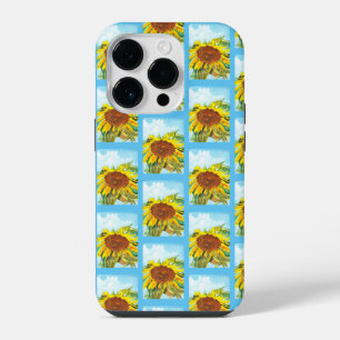 Coque Pour iPhone 14 Plus Motif Tournesol avec Nuages et Ciel