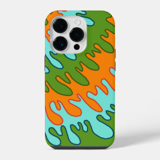 Coque Pour iPhone 14 Plus Motif Y2K Rayure Goutte Liquide Orange Vert Tripan