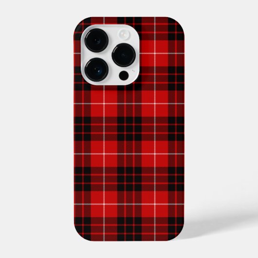 Coque Pour iPhone 14 Plus Munro tartan rouge noir plaid (Verso)