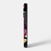 Coque Pour iPhone 14 Plus Noir Fleur Or Pourpre (Côté gauche)
