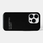 Coque Pour iPhone 14 Plus Nom blanc moderne sur fond noir (Verso Horizontal)