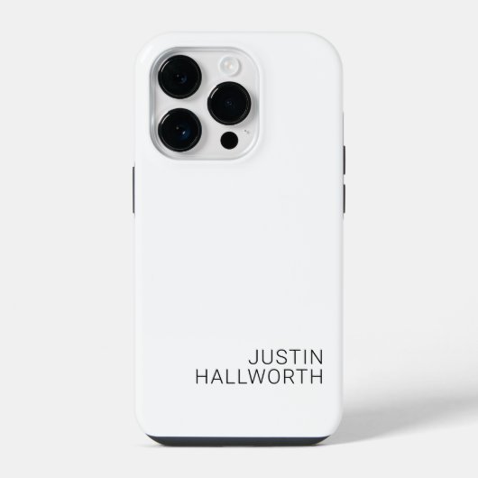 Coque Pour iPhone 14 Plus Nom noir moderne sur blanc (Verso)
