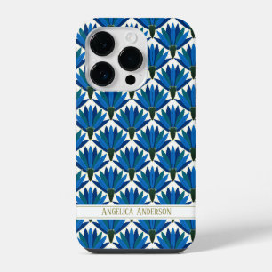 Coque Pour iPhone 14 Plus Nom personnalisé Fleurs bleues